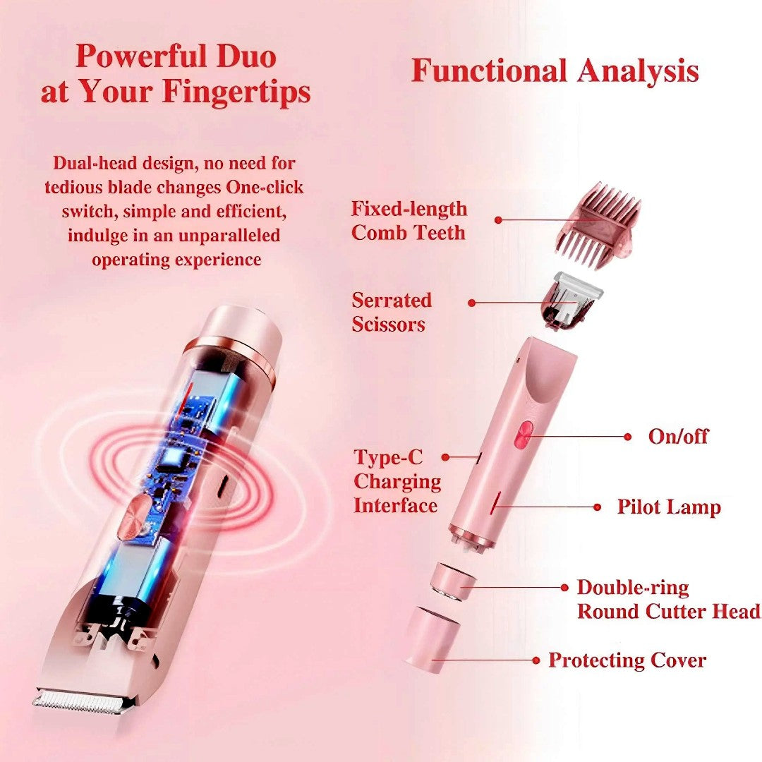 Alyndra 2-in-1 Electric Body & Bikini Shaver – Smooth, Safe & Waterproof