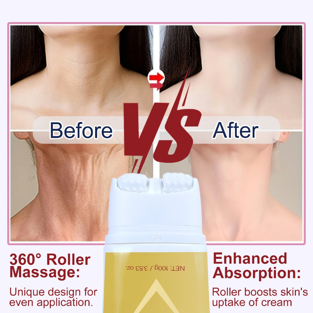 Luxe Neck Firming Cream with Roller – Smooth, Lift & Glow in 28 Days